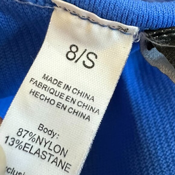 Loovoo Blue Athletic Workout Romper Stretch One Piece Athleisure Size Small - Picture 10 of 10